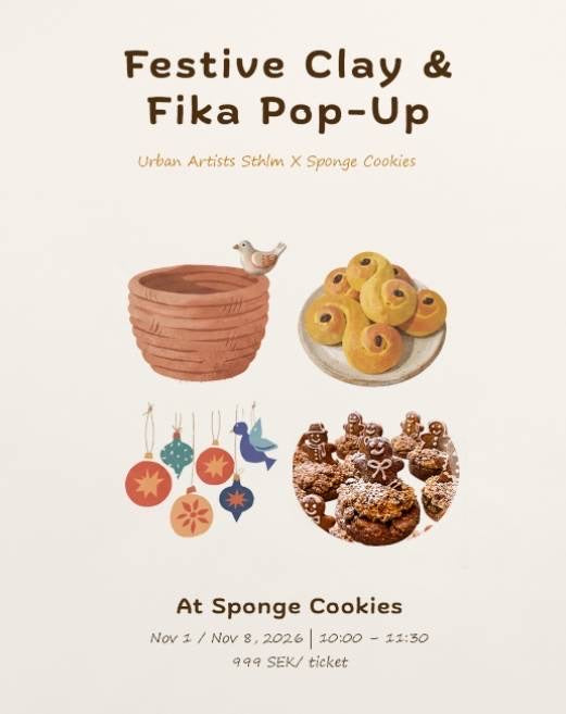 Pop Up Event-- Festive Pottery Painting at Sponge Cookies 10-11.30 1/11