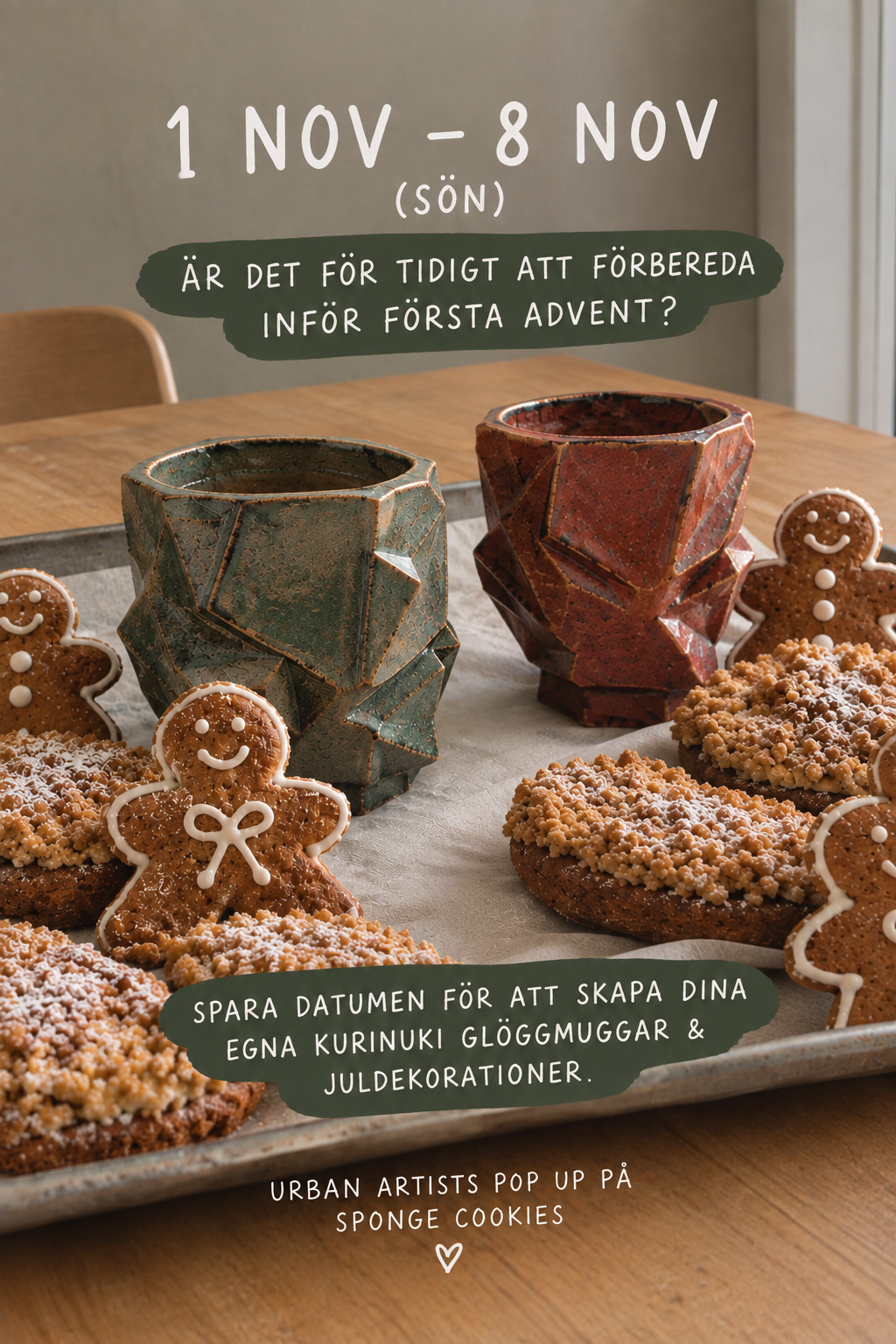 Pop Up Event-- Festive Pottery Painting at Sponge Cookies 10-11.30 1/11