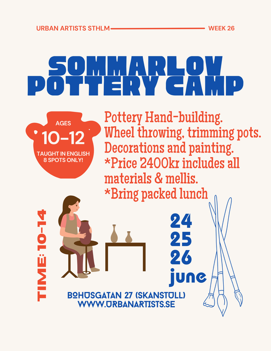 24-26/June Sommarlov Pottery Camp age 10-12 (Tues-Thurs)
